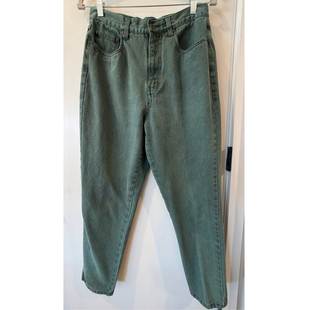 Vintage LA Blues Size 8 High-Waisted Jeans Green Wash Mom Jean